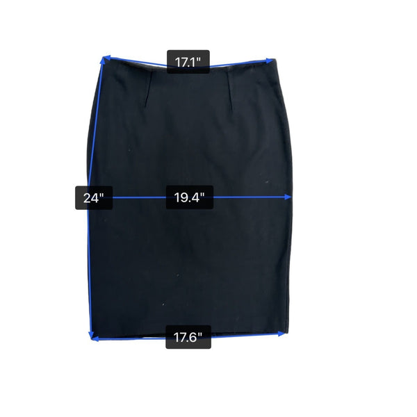Lord & Taylor Womens Black Pencil Skirt Back Zip Stretch Fabric Sz 12