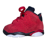 Air Jordan Kids Red Toro Bravo Retro 6 Suede Lace Up Basketball Shoes Size 5C
