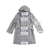 Calvin Klein Womens Gray Hooded Belted Coat Wool Blend Sz XL