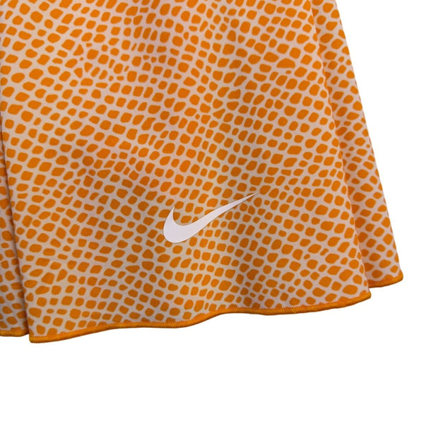 Nike Womens Orange Athletic Dri-FIT Skort Patterned Built-In Shorts Sz L