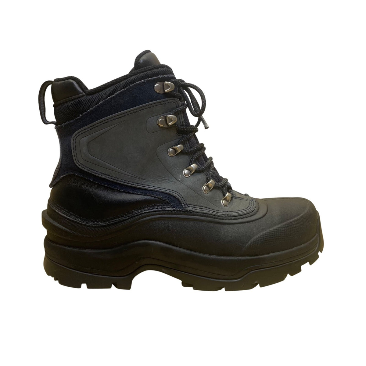 Lands’ End Men’s Black & Navy Lace Up Waterproof Winter Hiking Boots Size 9.5