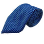 Michael Kors Mens Blue Silk Geometric Pattern Necktie Elegant Design Brand Label