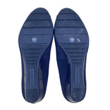 Bandolino Women’s Blue Navy Wedge Candra 2 Peep-Toe Shoes Size 7.5M