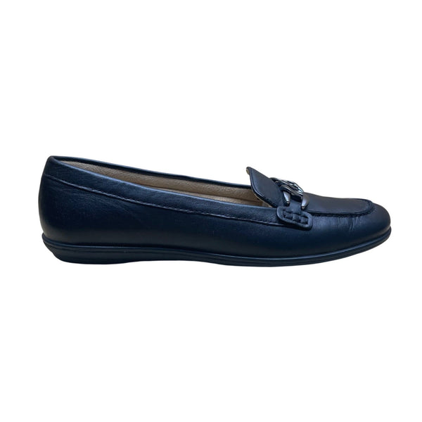 Naturalizer Women’s Black Leather Chain Detail Slip-On Loafer Shoes Size 7M
