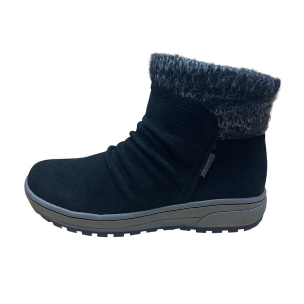 Baretraps Women’s Black Suede Knit Cuff  Waterproof Danna Ankle Boots Size 8.5M
