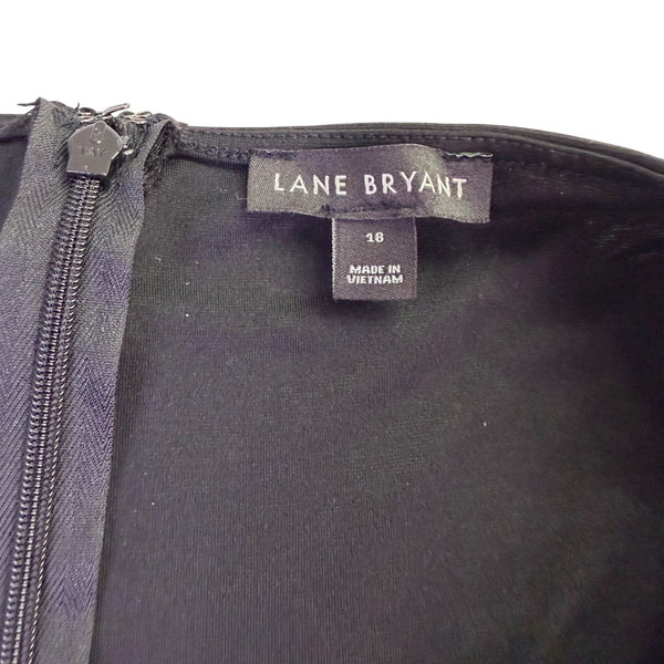 Lane Bryant Womens Black Midi Dress With Knot Front Size 18