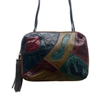 Sharif Women’s Brown Multicolor Leather Patchwork Tassel Accent Shoulder Bag