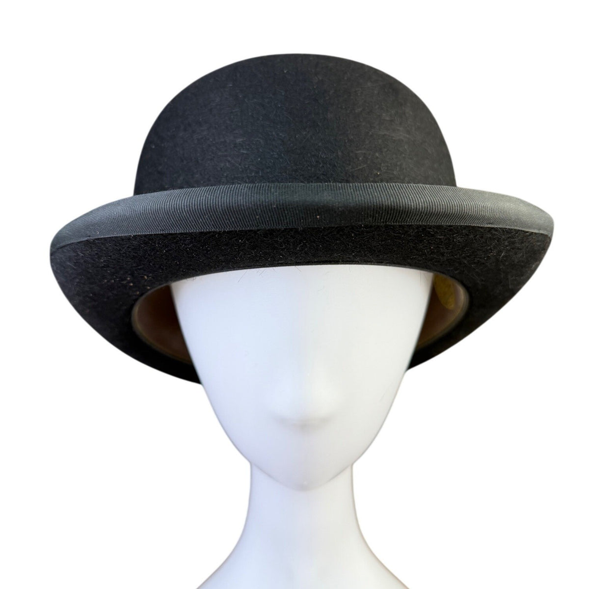Lock & Co. Mens Black Wool Felt Bowler Hat St. James’s Street London England