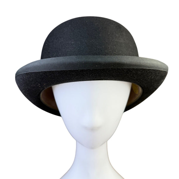 Lock & Co. Mens Black Wool Felt Bowler Hat St. James’s Street London England