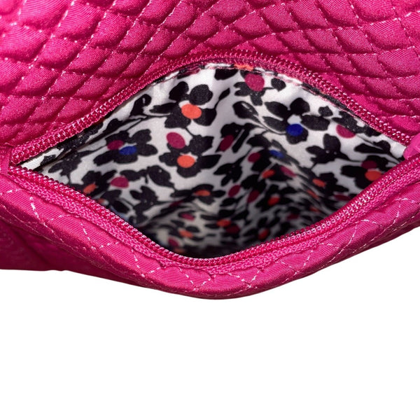 Vera Bradley Women’s Pink Quilted Zipper Closure Iconic Hipster Crossbody Bag