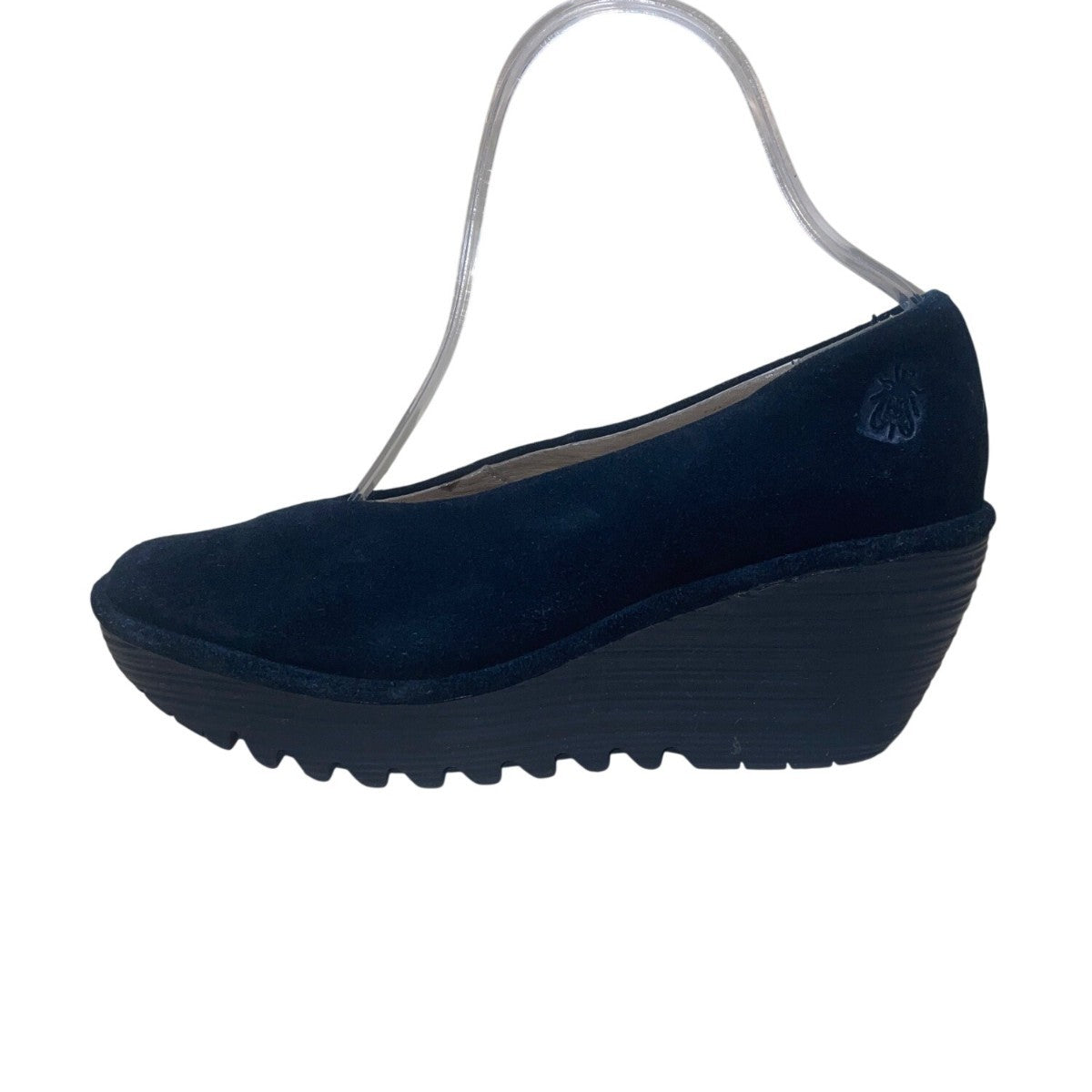 Fly London Women’s Black Suede Slip-On Design Wedge Platform Shoes Size 39