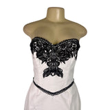 Victor Costa Women’s White & Black Dress & Blazer Set Elegant Lace Size 10
