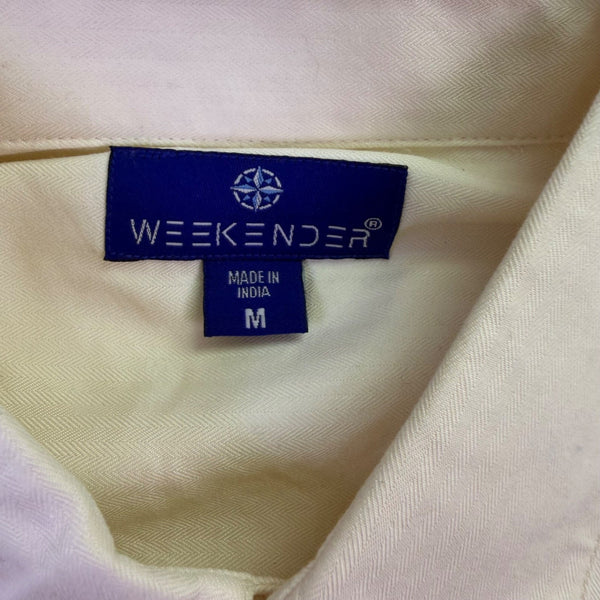 Weekender Mens White Embroidered Palm Tree Short Sleeve Shirt Size M