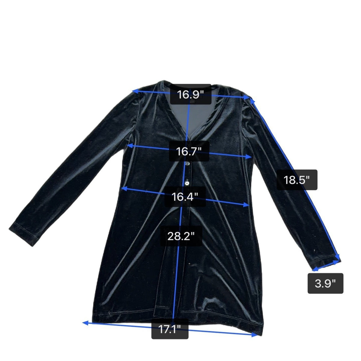 Linda Allard Ellen Tracy Womens Black Velvet Button Down Long Cardigan Size 10