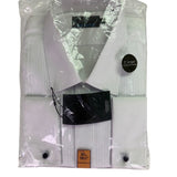 Marks & Spencer Mens White Long-Sleeveg Pleated Dress Shirt Size 47cm 18½”