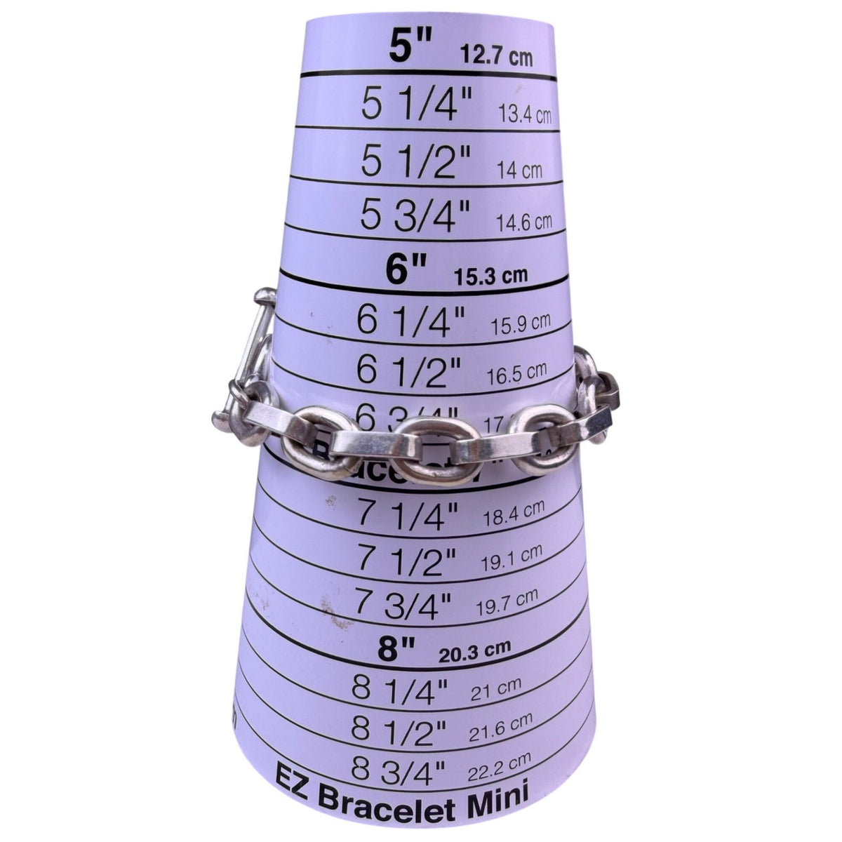 Lisa Greene Womens Silver Tone 950 Silver Toggle Clasp Chain Bracelet 7 Inches