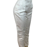 Calvin Klein Womens High-Rise White Trousers With Straight Fit Size 6 - New