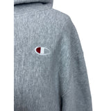 Champion Women's Grey Champion Reverse Weave Cut-off Cropped Hoodie M
