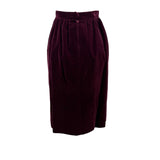 Evan-Picone Women’s Burgundy Velvet Midi Skirt Classic Soft Fabric Size 6