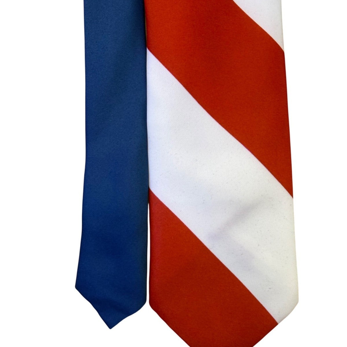 Ralph Marlin Mens Red White Blue Polyester American Flag Stripe Necktie