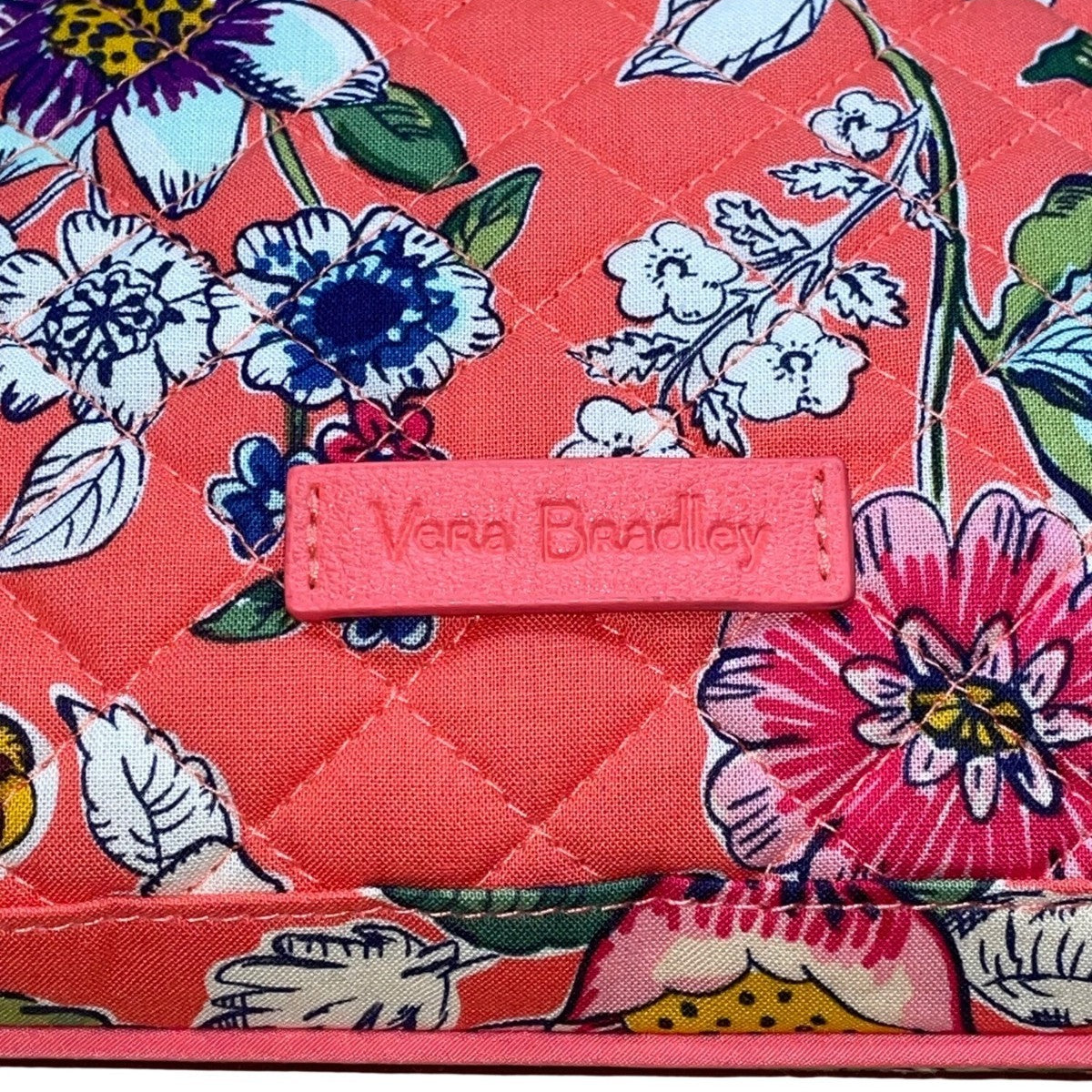 Vera Bradley Women’s Coral Floral Quilted Pattern Adjustable Crossbody Bag