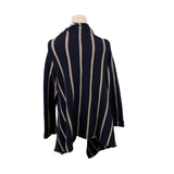 Zara Womens Navy Striped Open Front Cardigan Sweater Sz M
