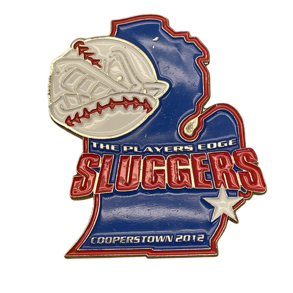 The Players Edge Sluggers Cooperstown 2012 Pin Michigan Shape Baseball Design By