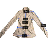 Gottex Women’s Taupe Full-Zip Long Sleeve Lightweight Sweater Size S - New