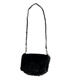 Unbranded Women's Black Faux Fur Crossbody Evening Clutch Sz S - NWT