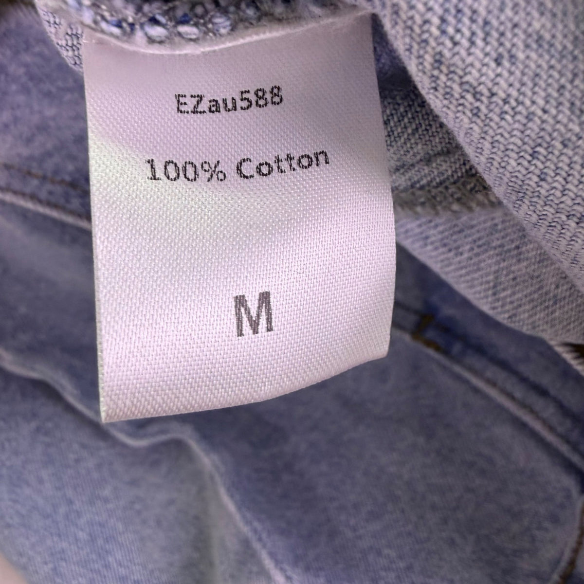 Automet Blue Cotton Denim Jacket Casual Button-Up Classic Fit Style Size M