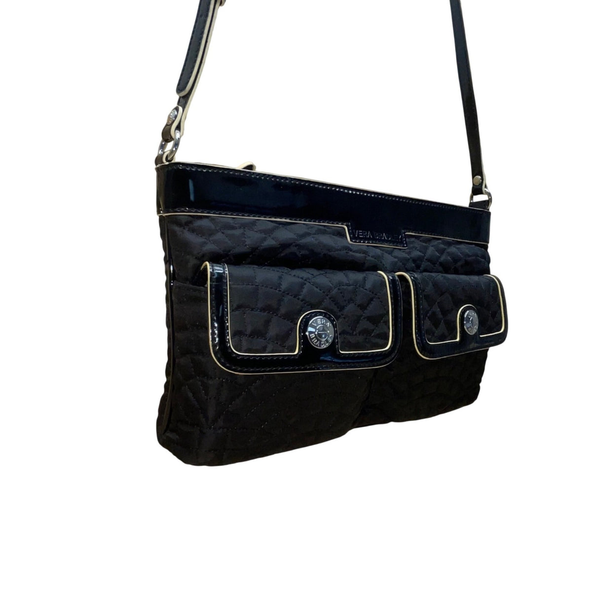 Vera Bradley Women’s Black Quilted With Adjustable Strap & Pockets Crossbody Bag