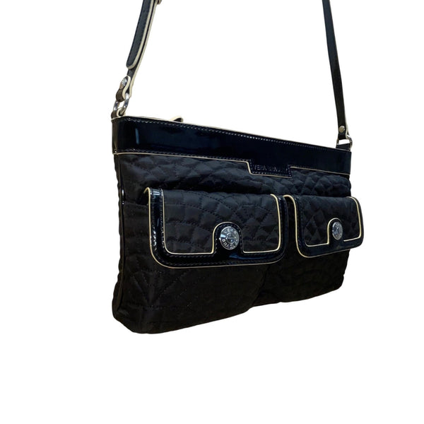 Vera Bradley Women’s Black Quilted With Adjustable Strap & Pockets Crossbody Bag
