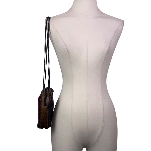 Sharif Women’s Brown Multicolor Leather Patchwork Tassel Accent Shoulder Bag