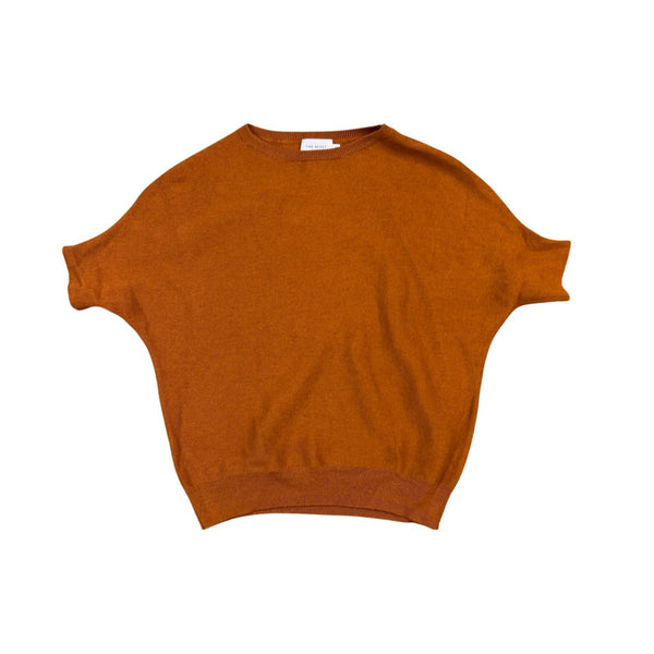 The Reset Womens Rust Wool Knit Short Sleeve Sweater Stylish Size XS
