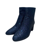 J. Crew Women’s Black Glitter Synthetic Zipper Block Heel Ankle Boots Size 9.5