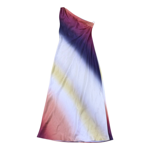 Zara Womens Multicolor One-Shoulder Maxi Dress Size S