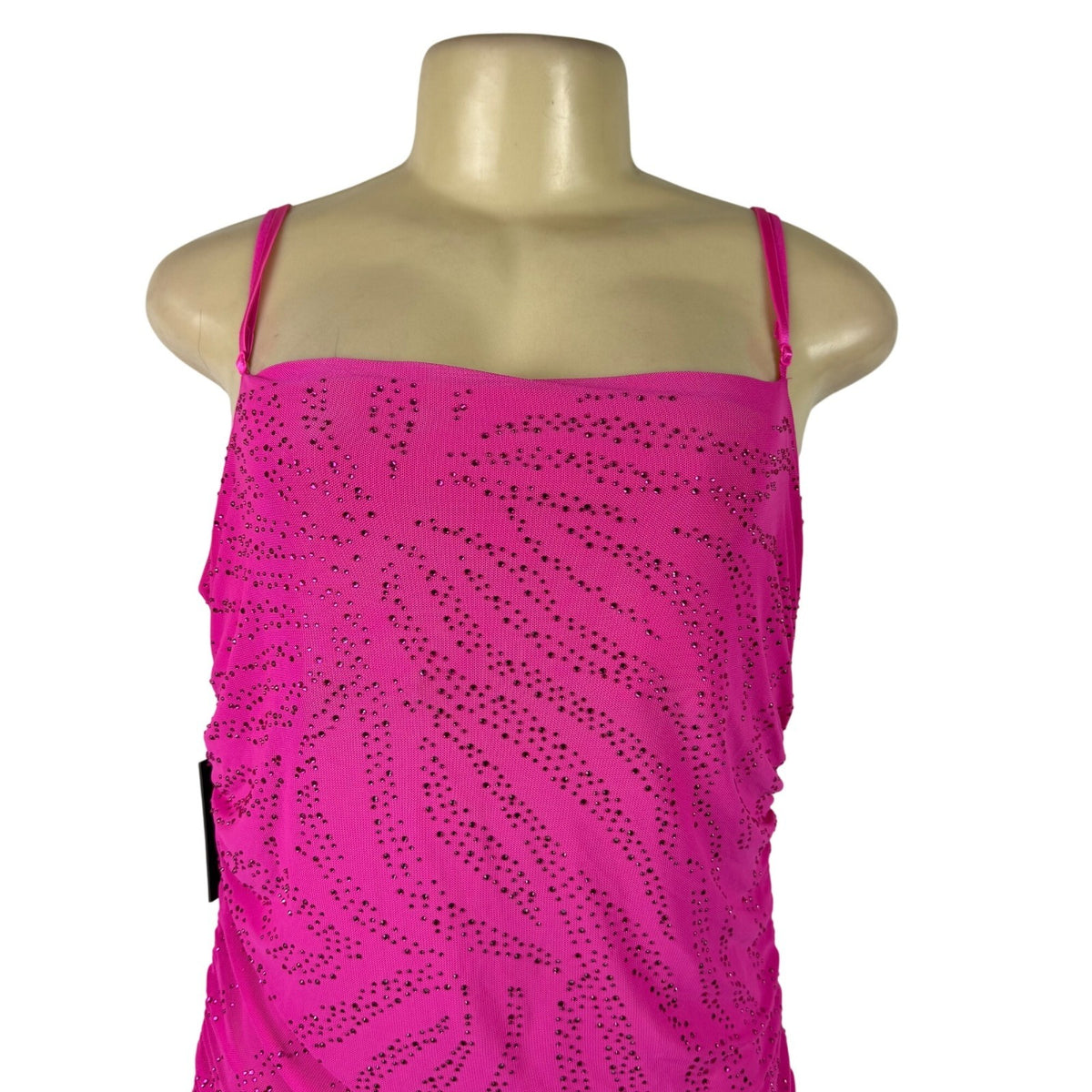 Afrm Women’s Pink Embellished Ruched Maxi Dress Spaghetti Straps Size 1X - New
