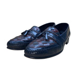Giorgio Brutini Men’s Black & Brown Leather Woven Tassel Loafers Size 12D