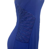 Laundry By Shelli Segal Womens Blue Polyester Spandex Halter Maxi Dress Size 4