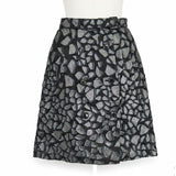 Zac Posen Womens Navy & Silver Metallic A-Line Skirt Size S