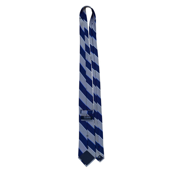 Jos A Bank Mens Blue & Gray 100% Silk Striped Tie Stain Resistant Made In China