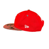 New Era Mens Red Snapback Hat Graphic Adjustable Fit