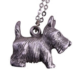 Spoon Womens Silver Tone Pewter Scottie Dog Necklace & Earrings Set Jewelry