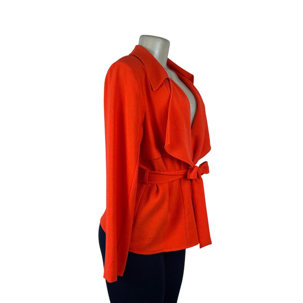 Vince Camuto Women's Orange Open Front Tie Belt Sweater Size 10P - New