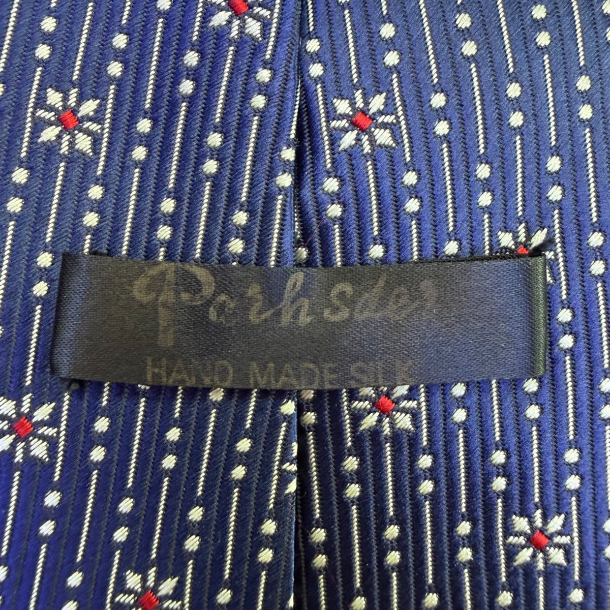 Parkster Mens Blue Silk Handmade Neck Tie Star Dot Pattern