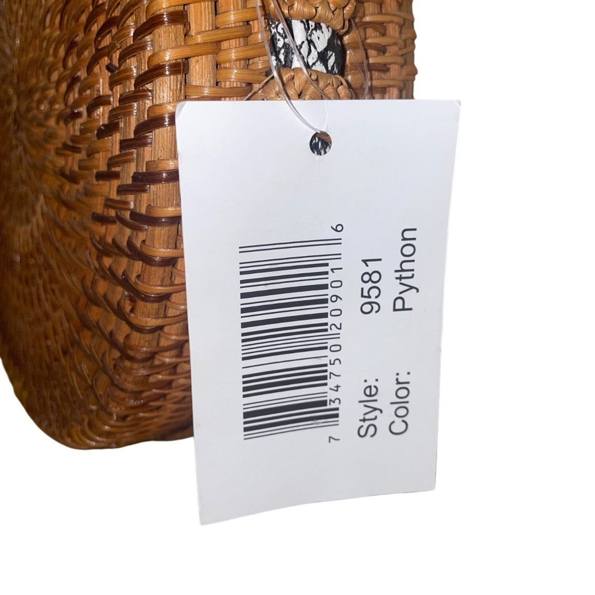 Romeo Roma Women’s Brown Rattan Woven Python Strap Detail Round Crossbody Bag