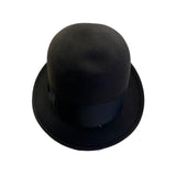 Vintage Raleigh Haberdasher Washington Men's Black Bowler Hat Sz 7 1/8