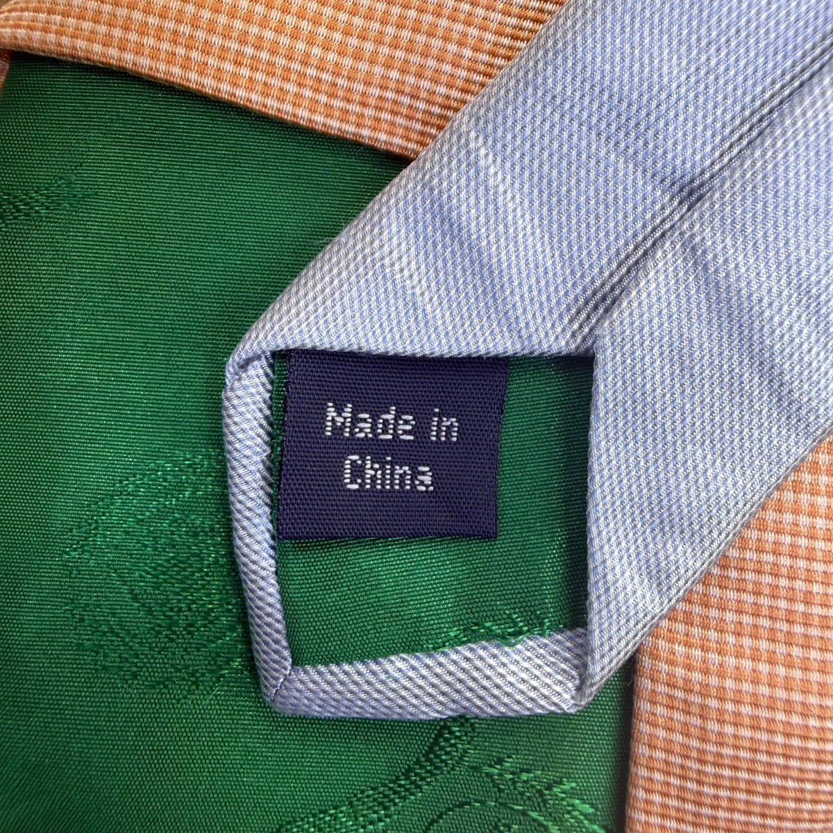 Tommy Hilfiger Mens Peach & Blue Silk Houndstooth Reversible Tie Classic Style