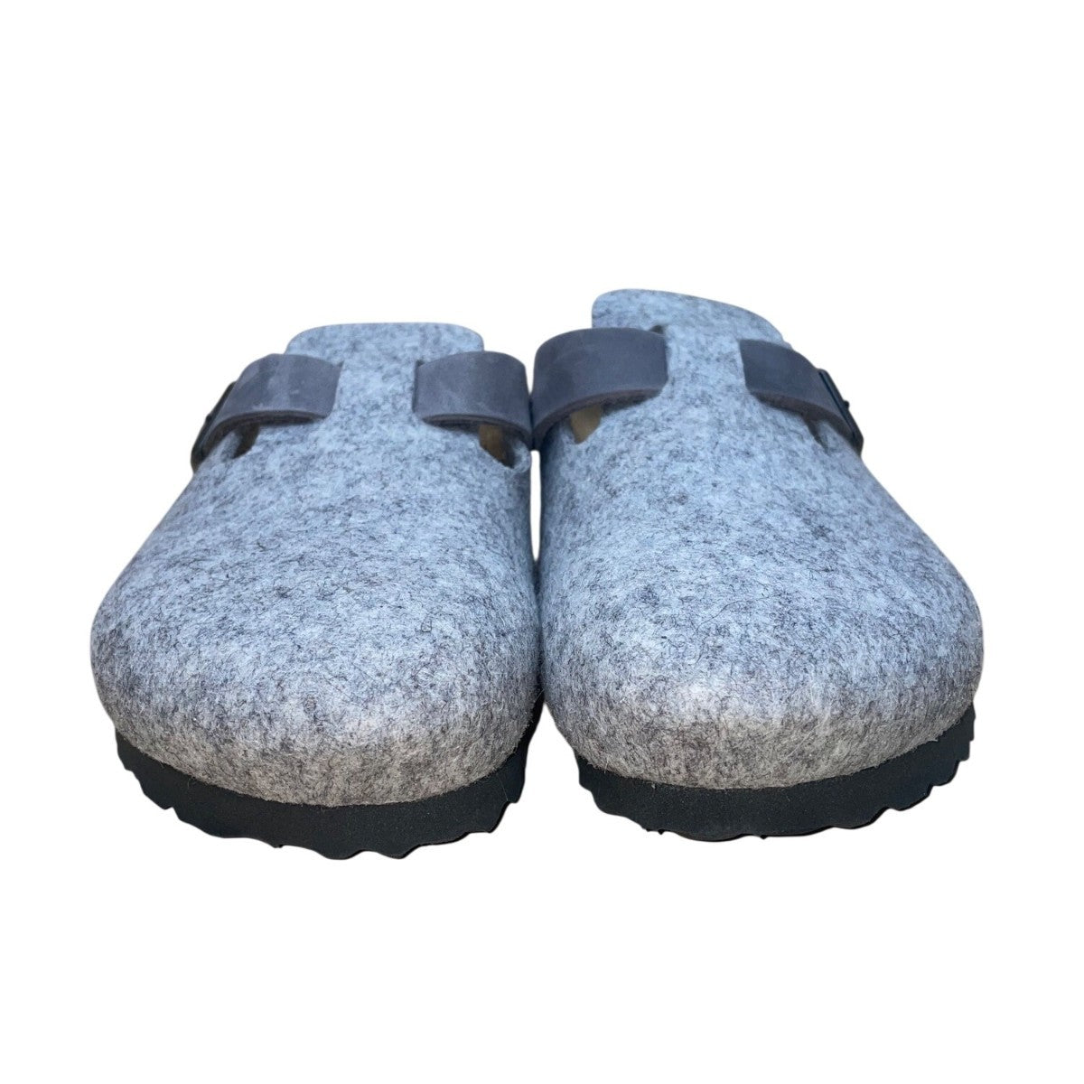 Birkenstock Women’s Light Gray Wool Narrow Fit Slip-On Boston Clogs Size L8