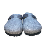 Birkenstock Women’s Light Gray Wool Narrow Fit Slip-On Boston Clogs Size L8